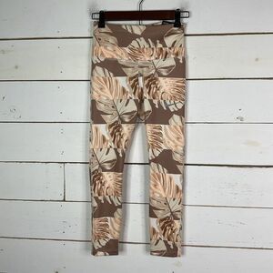 New Nike Running Activewear Crop Pant High Rise Brown Leaf Women's XS